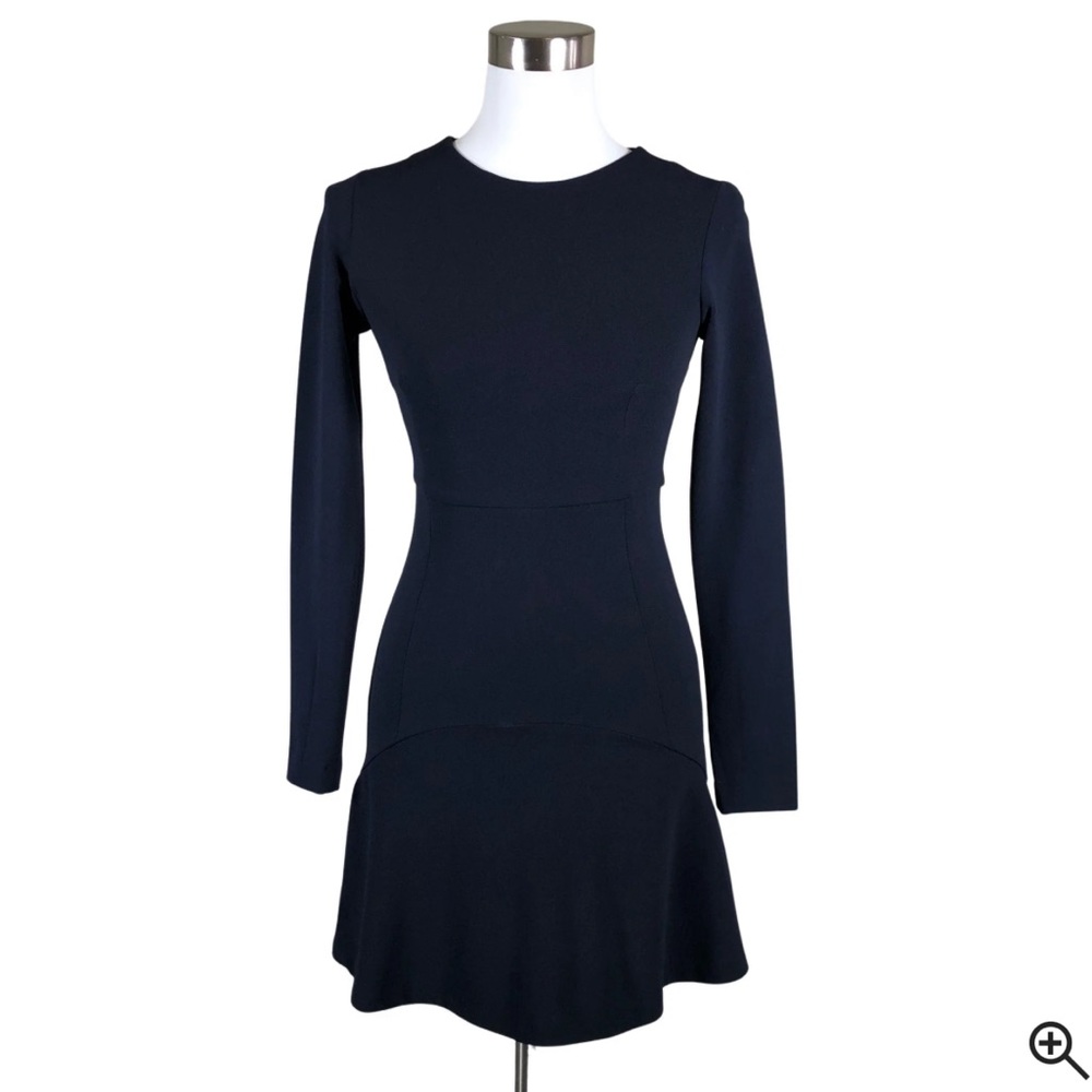 Zara navy long sleeve dress flirty hem mini dress